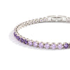 NOGU Tennis Club silver-tone tennis bracelet with delicate lavender purple crystals and a sleek branded clasp.