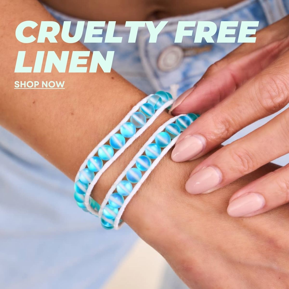 MERMAID GLASS LINEN WRAP BRACELETS