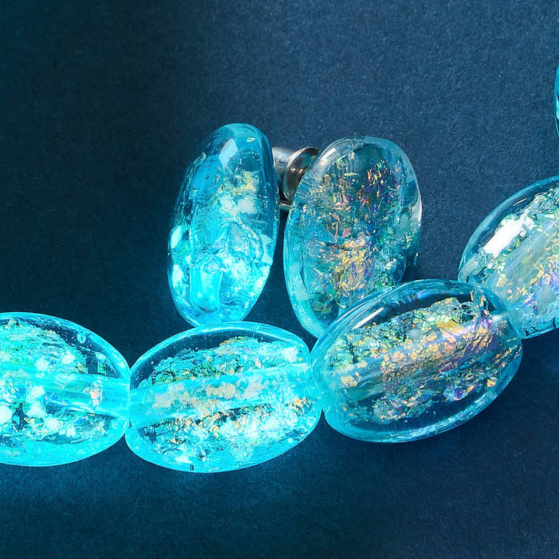 Turquoise | .925 Sterling Silver | Firework Glass Pebble Earrings