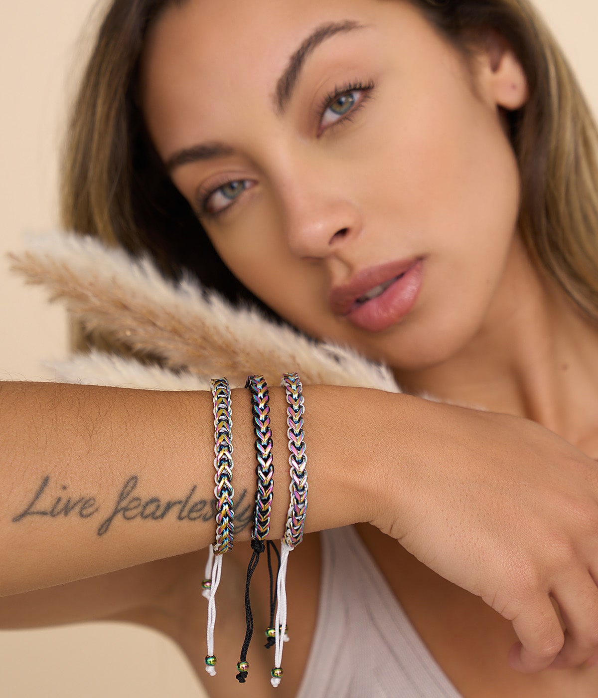 NOGU Gaia Wheat Chain Bracelets (Handmade Nature Inspired Fall Jewelry Collection)