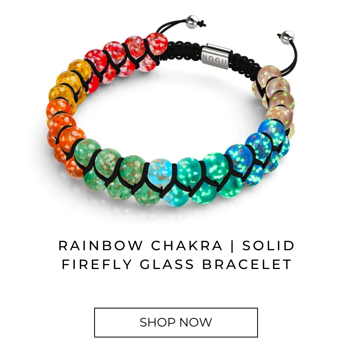 Rainbow Chakra | Solid Firefly Glass Bracelet