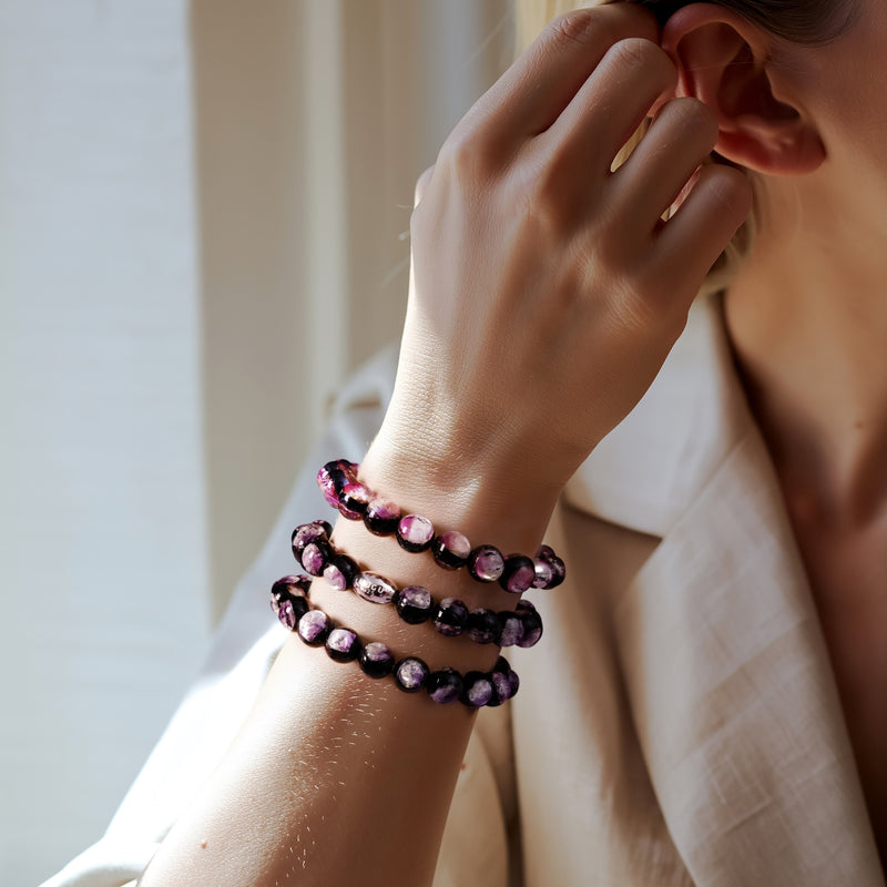 Violet Moon | .925 Sterling Silver | Lunar Glass Bracelet
