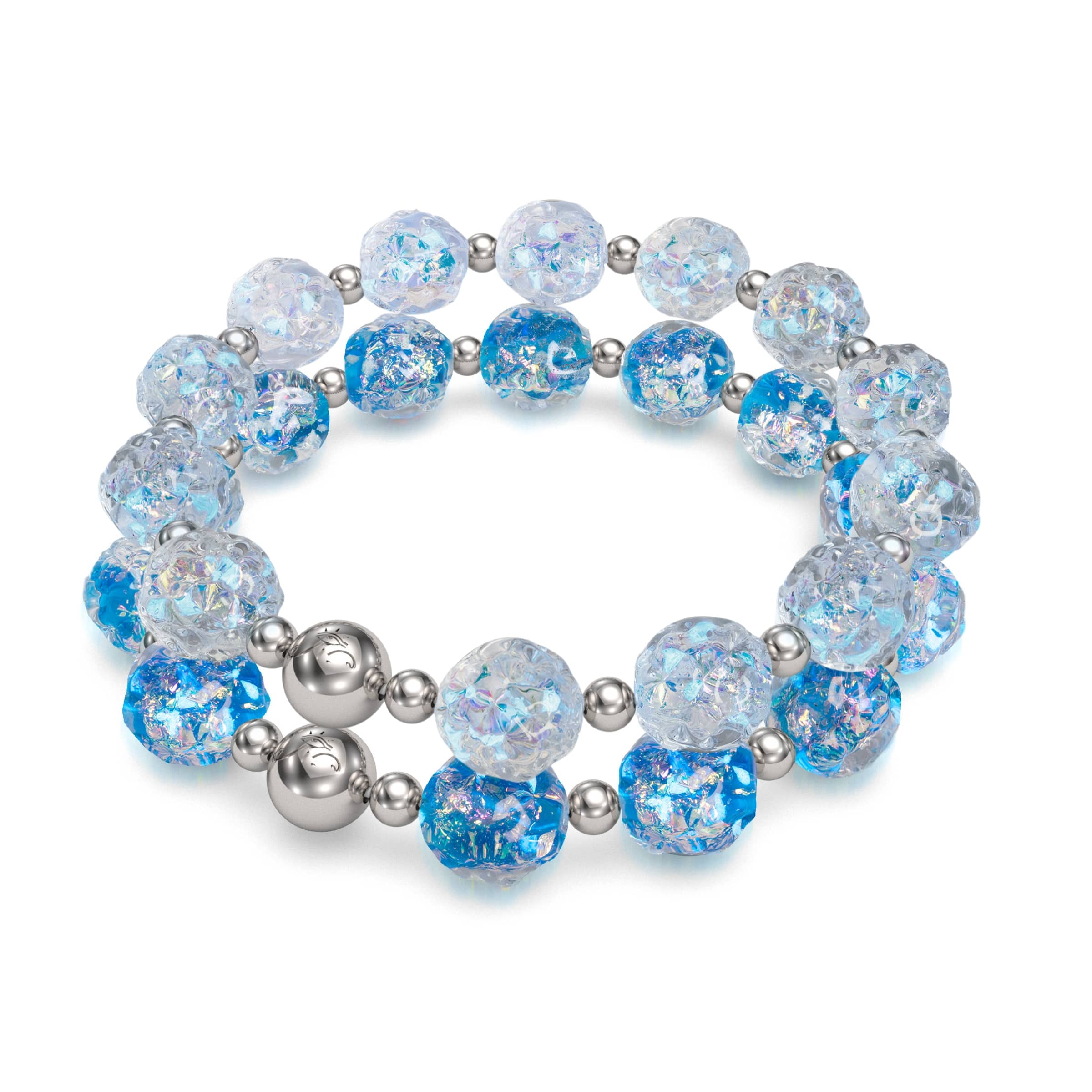 Rainbow Ice Storm | Firework Glass Ice Drop Bracelet 2-Set