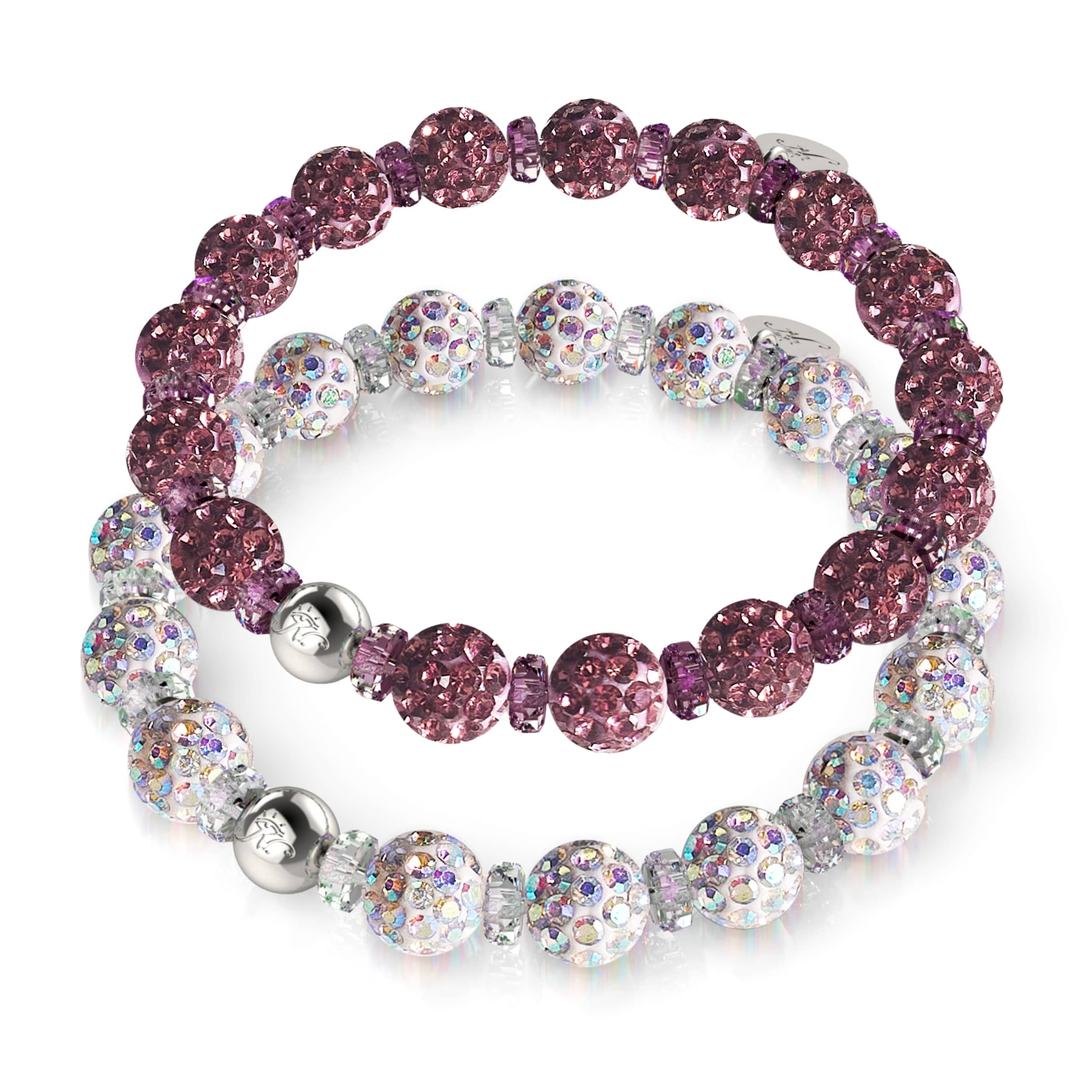 Frozen Plum Crystal Kikiballa Bracelet 2-Set
