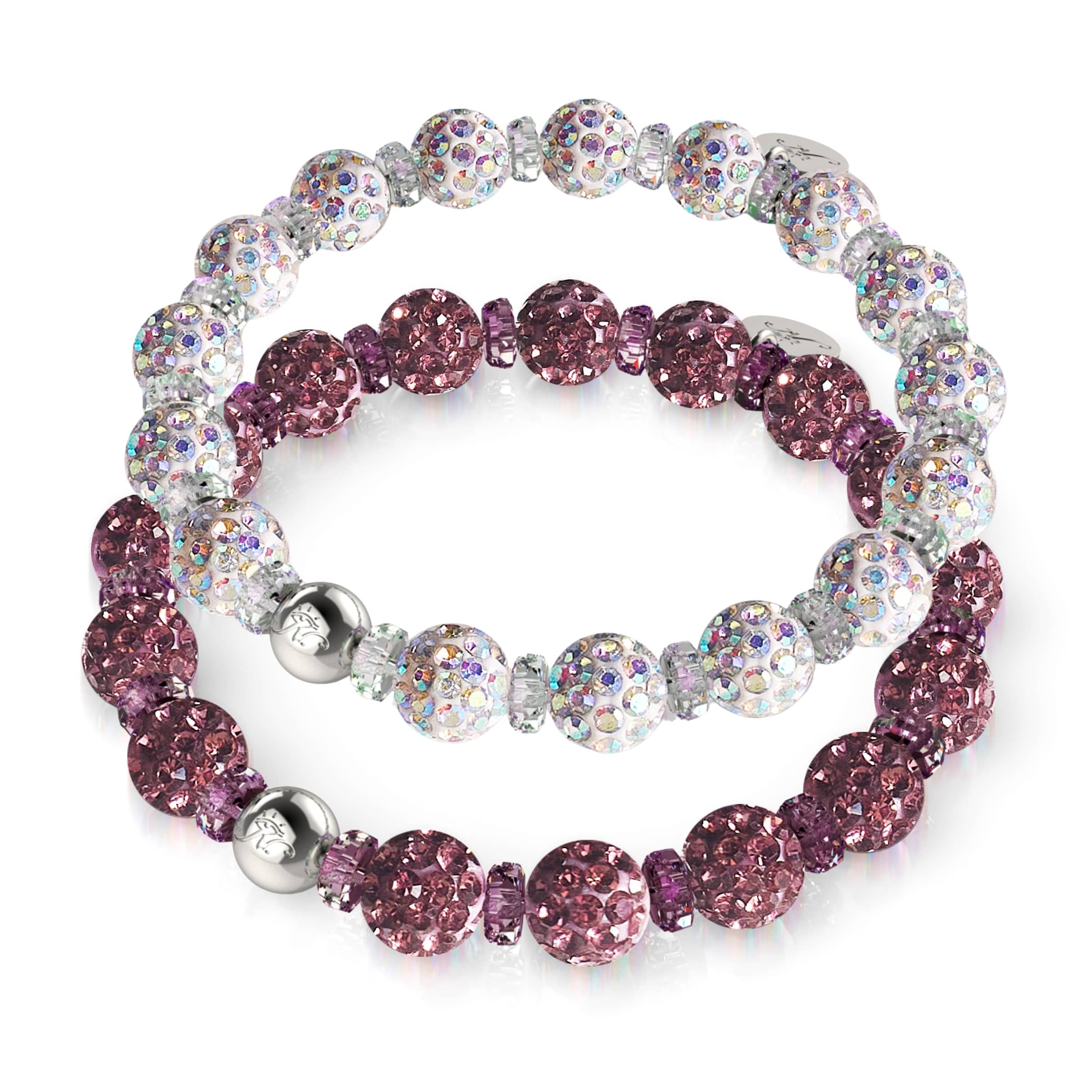 Frozen Plum Crystal Kikiballa Bracelet 2-Set