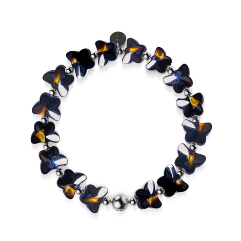 Obsidian Storm | Gem Glass Butterfly Bracelet