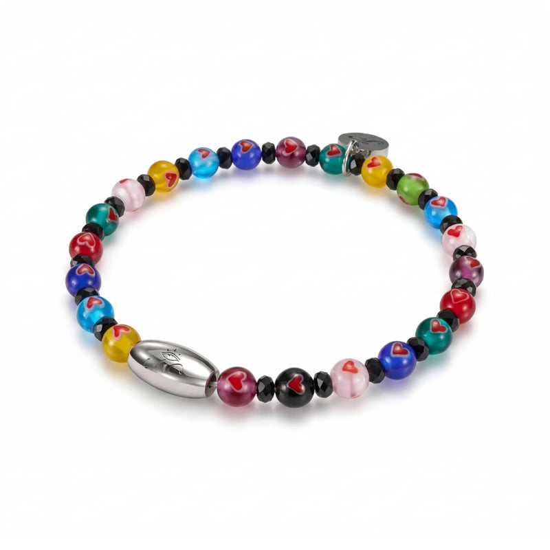 Mosaic Micro Hearts | Crystal Millefiori Bracelet
