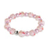 Pink Peony Firefly Glass Bloom & Silver Foil Bracelet