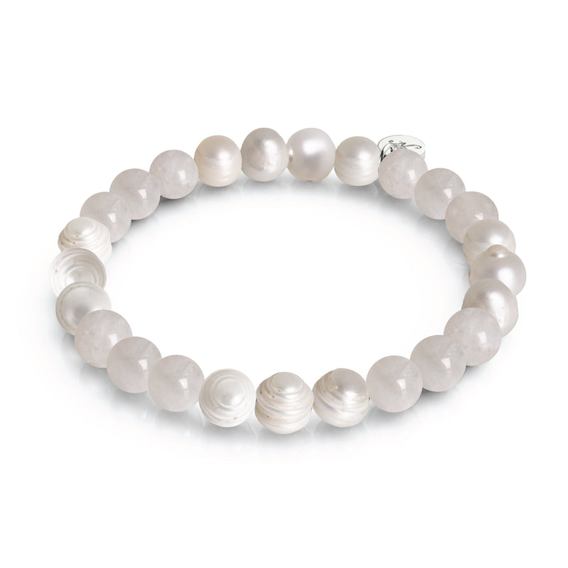 Mother of the Moon AAA Moonstone & Pearl Bracelet & Earring Set