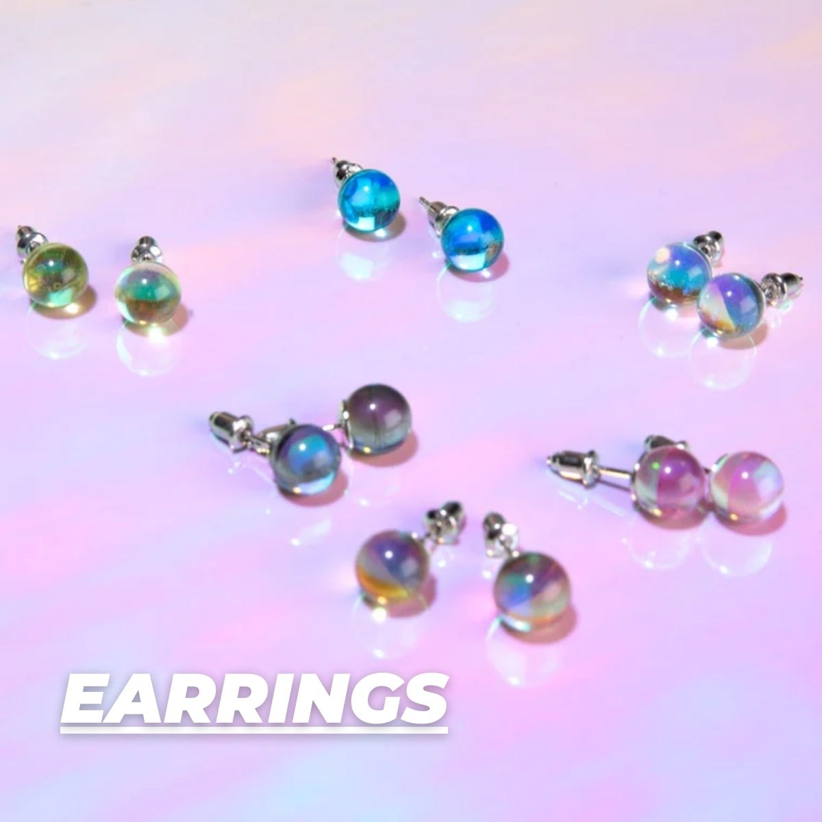 BOUCLES D'OREILLES EN VERRE GALAXY