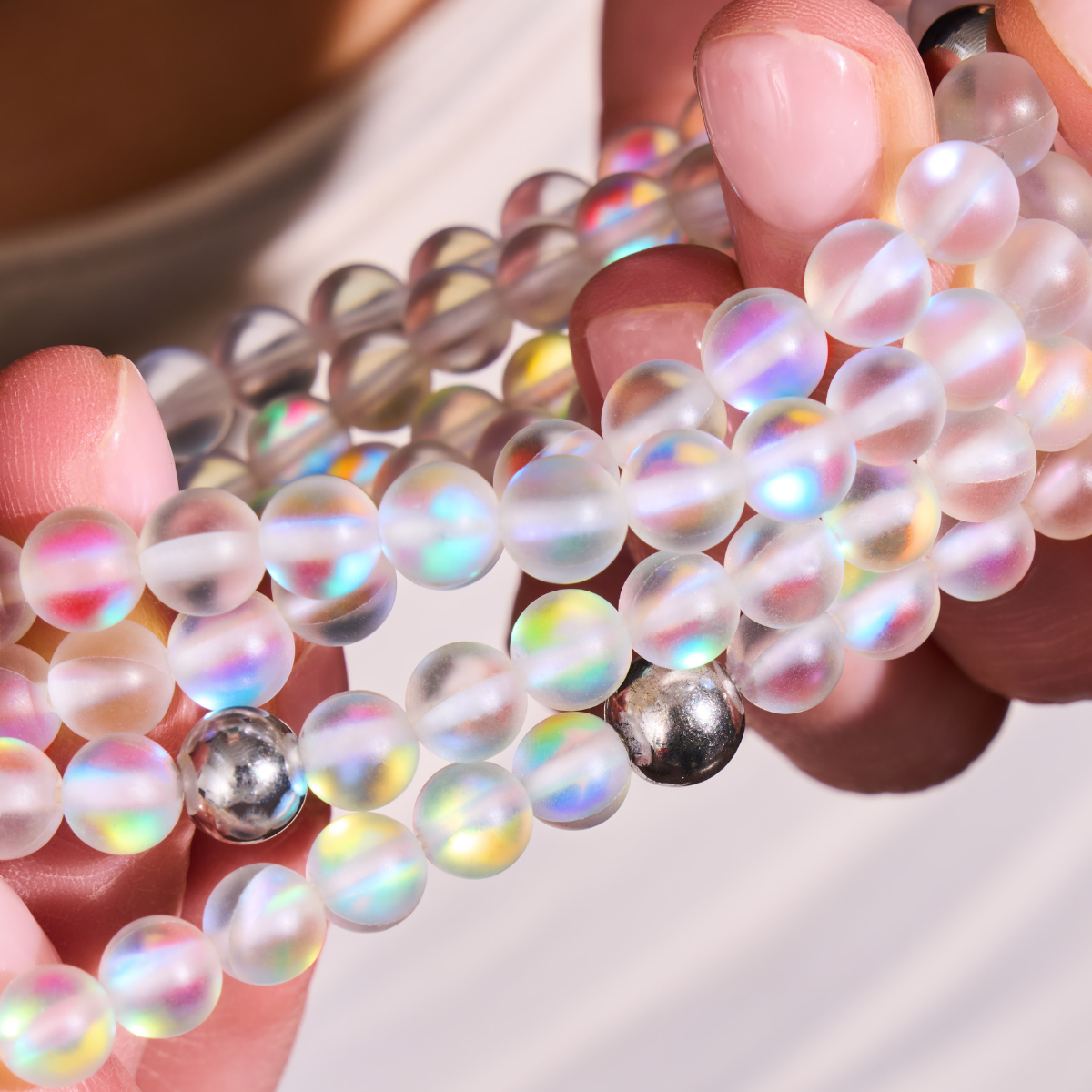Rainbow White Mermaid Glass