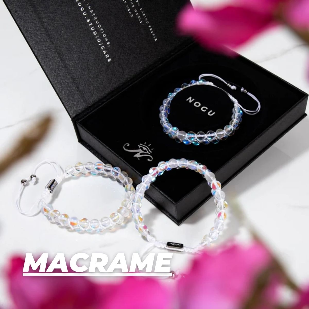 BRACELETS GALAXY VERRE MACRAME