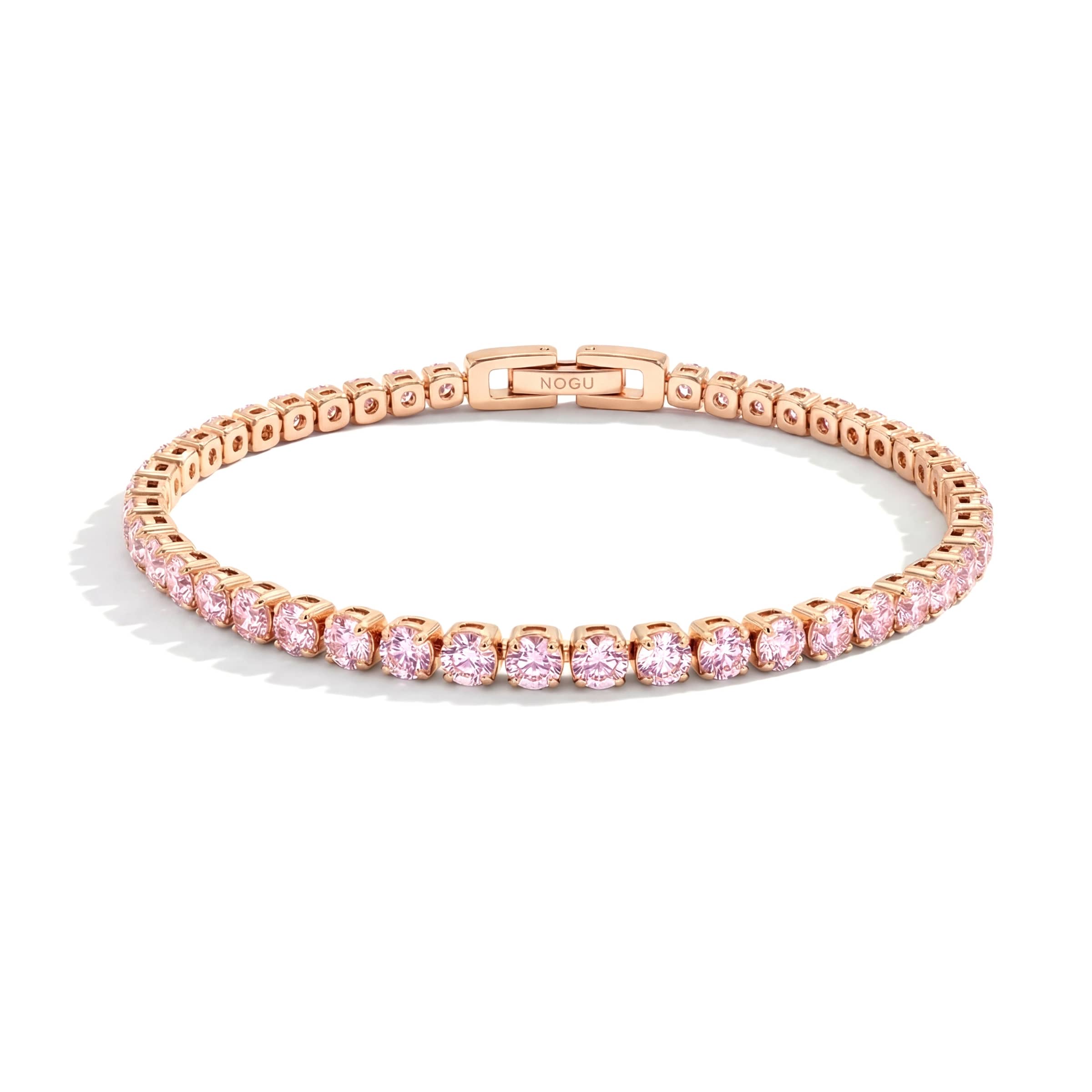 18k Rose Gold x Pink Crystal | Tennis Club Bracelet