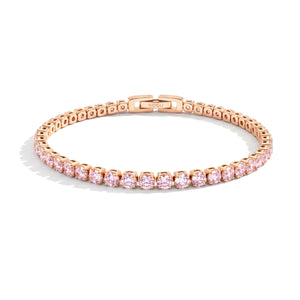 18 carats Or rose x Cristal rose | Tennis Club Bracelet