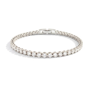 Rhodium x Cristal | Tennis Club Bracelet