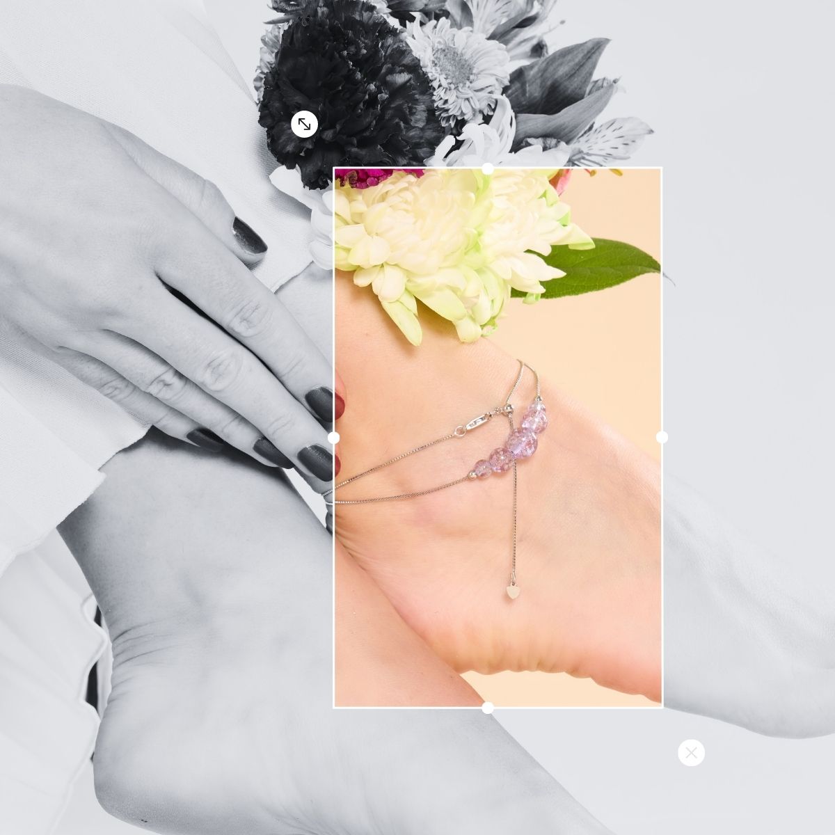 FIREFLY GLASS INFINITY CLASP ANKLET