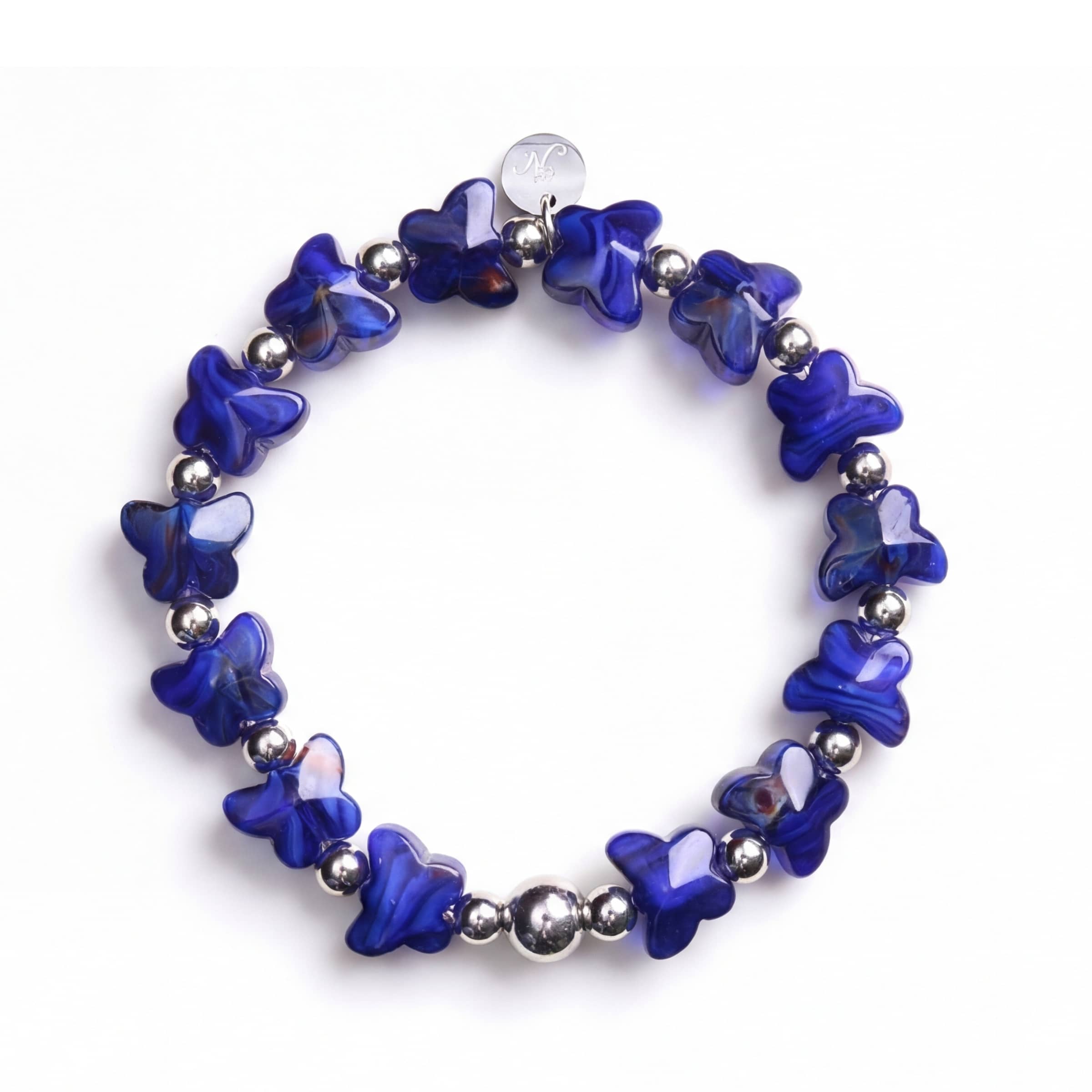 Sapphire Storm | Gem Glass Butterfly Bracelet