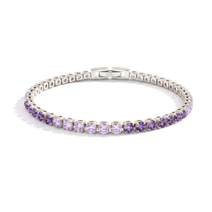 Cristal ombré Rhodium x Violet | Tennis Club Bracelet