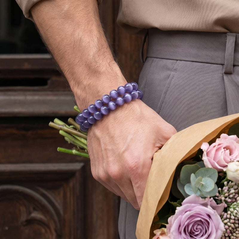 Purple | .925 Sterling Silver | Cheshire Glass Bracelet