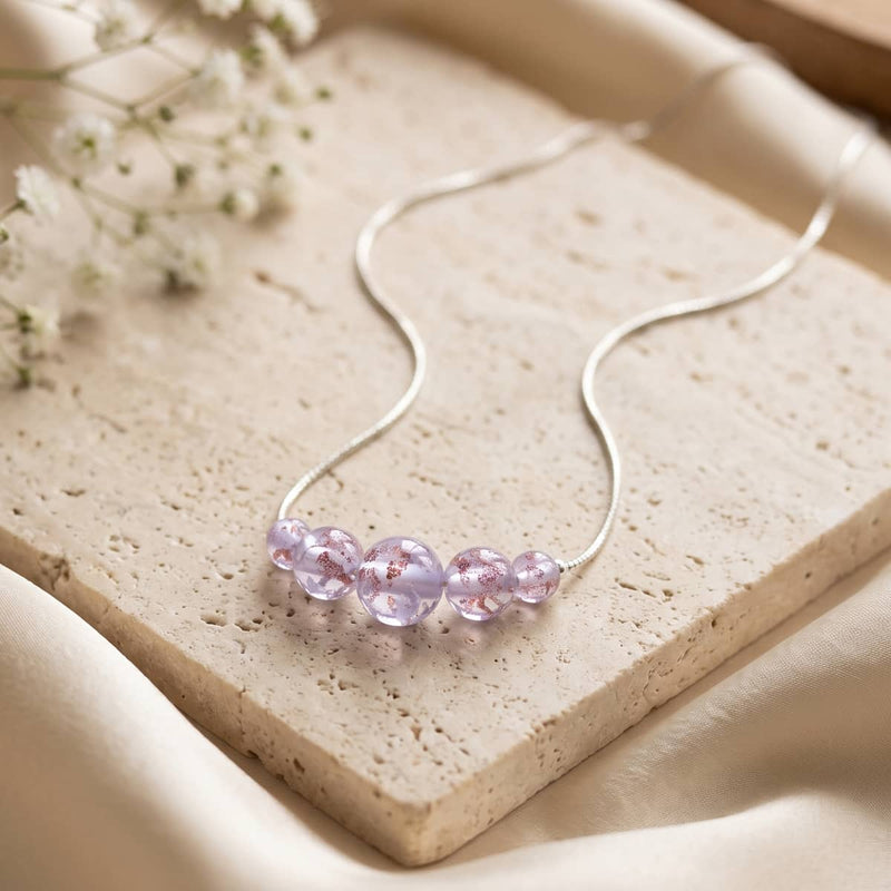 Lilas | .925 Argent sterling | Firefly Glass Collier à fermoir infini