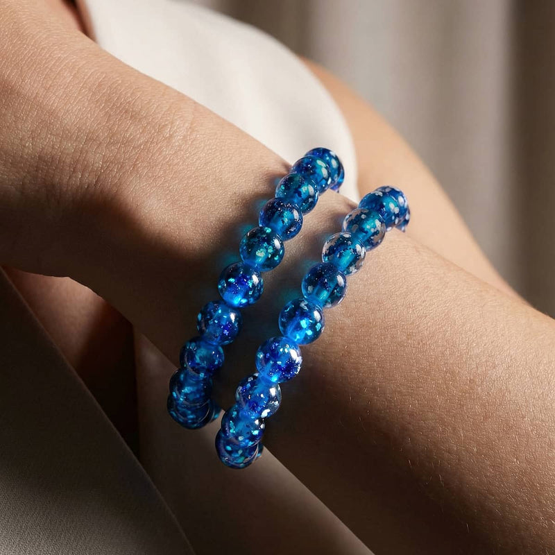 Bracelet en verre Firefly avec topaze en flamme | Argent sterling 925