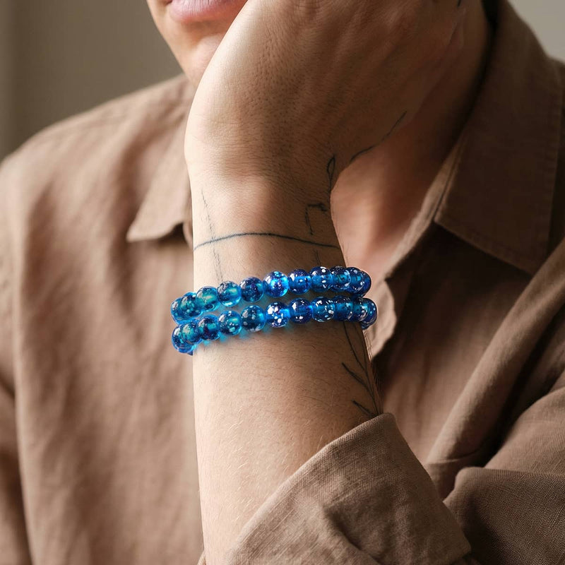 Bracelet en verre Firefly avec topaze en flamme | Argent sterling 925