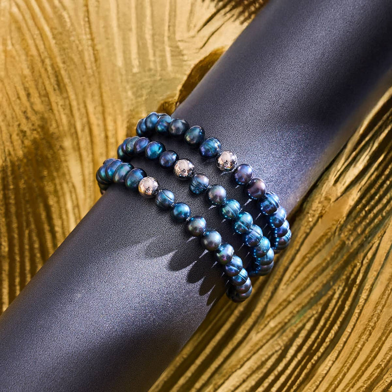 Bracelet holographique | Argent sterling 925 | Perles d'eau douce