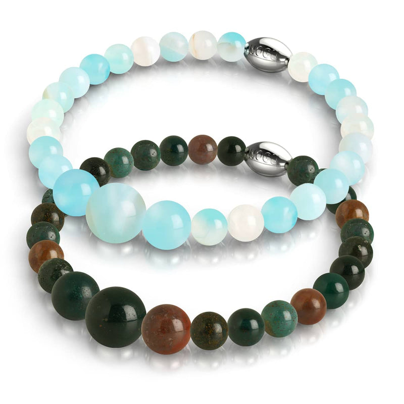 .925 Gemstone Cascade Bracelet 2 Set
