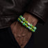 Citron électrique | .925 Argent sterling | Bracelet champignon Deluxe Firefly Glass