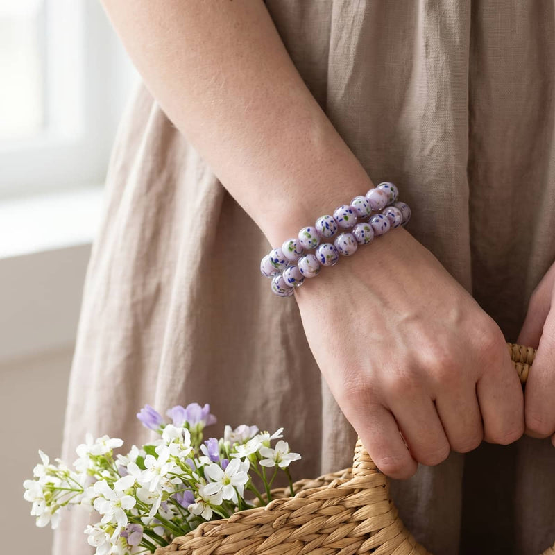 Violet Wintergreen | Argent sterling 925 | Bracelet en verre Firefly