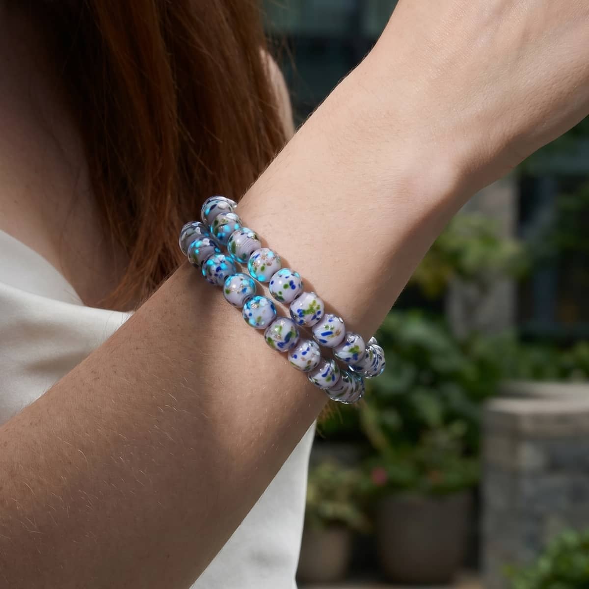 Violet Wintergreen | .925 Sterling Silver | Firefly Glass Bracelet