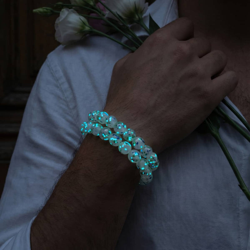Succulente violette | Argent sterling 925 | Bracelet en verre Firefly