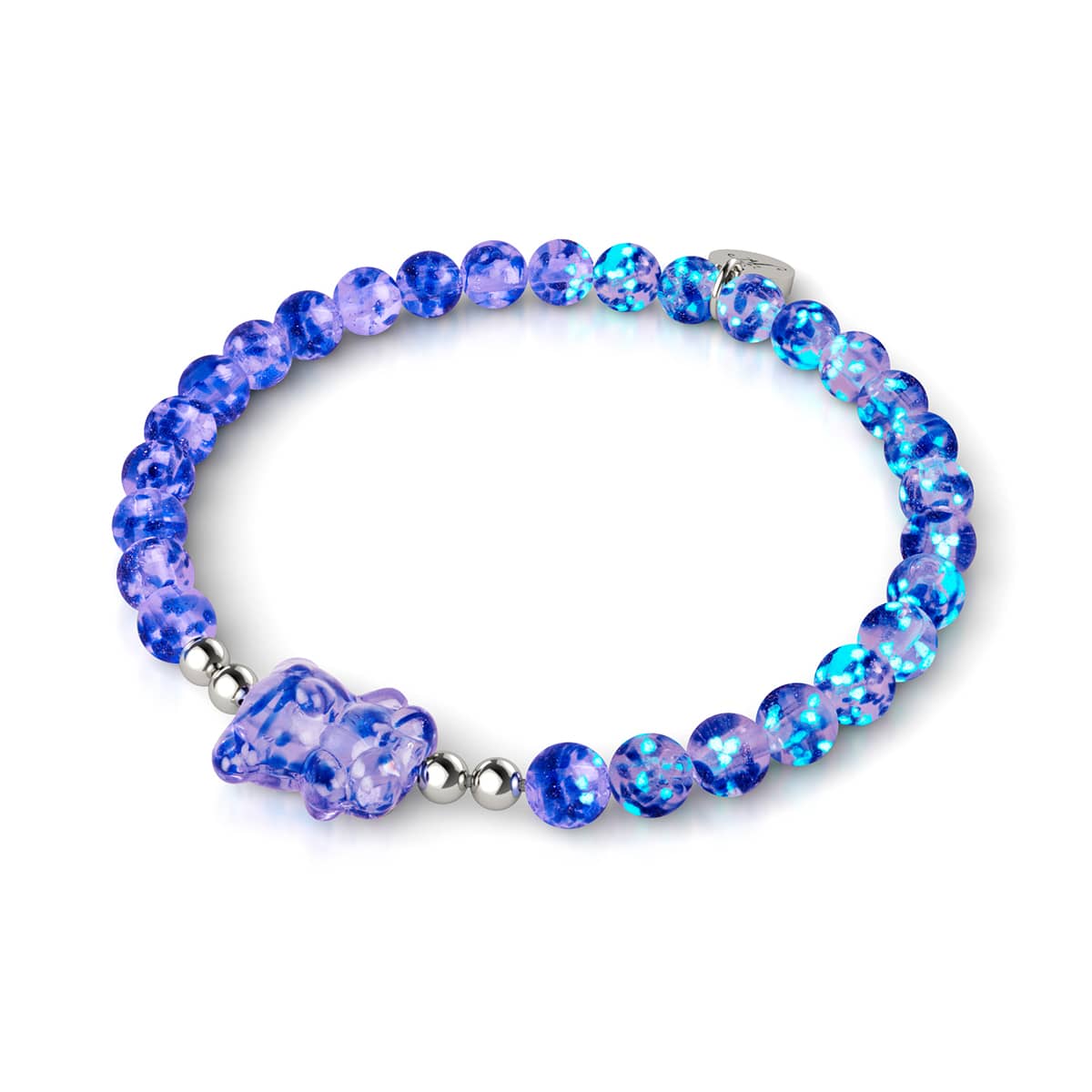 Tanzanite | .925 Sterling Silver | Firefly Glass Deluxe Bear Bracelet