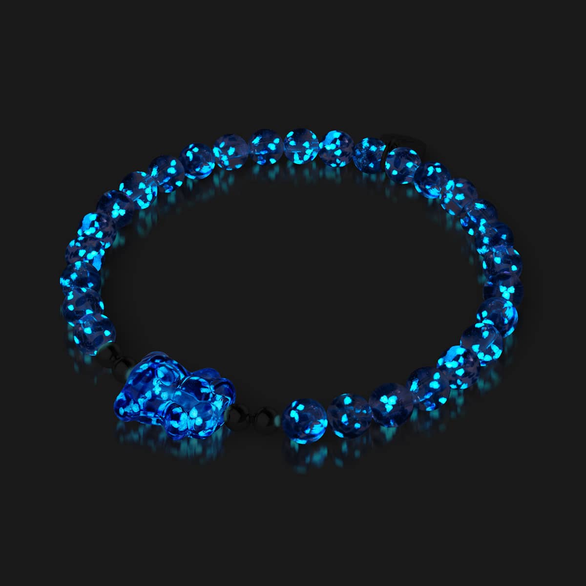 Tanzanite | .925 Sterling Silver | Firefly Glass Deluxe Bear Bracelet