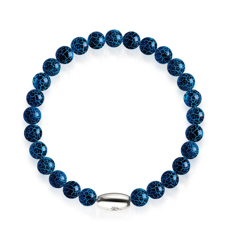 AAA Blue Agate | .925 Sterling Silver | Gemstone Bracelet