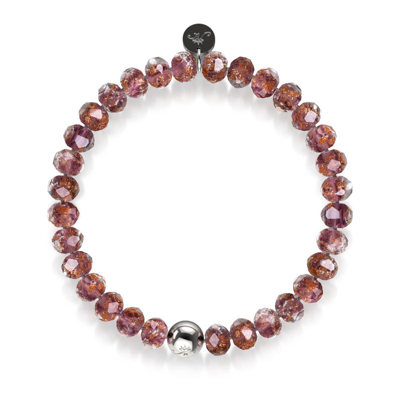 Mulberry Wine | .925 Sterling Silver | Firefly Glass Diamonds Bracelet