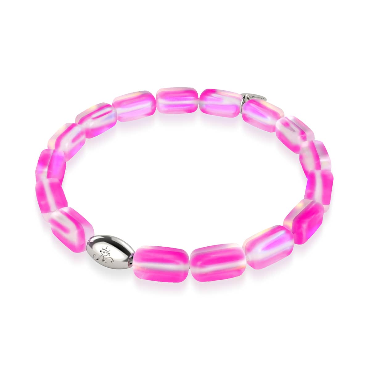 Fuchsia | .925 Sterling Silver | Mermaid Glass Pebble Bracelet