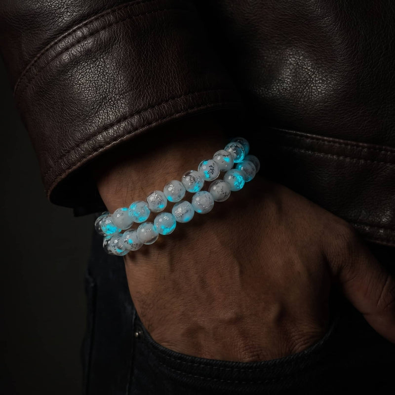 Blanc arc-en-ciel | .925 Argent sterling | Firework Glass Bracelet