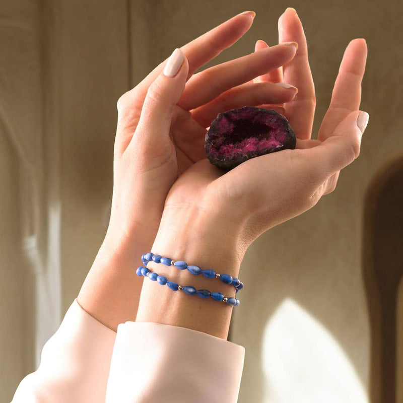 Lapis Tears | .925 Sterling Silver | Mother of Pearl Teardrop Wrap