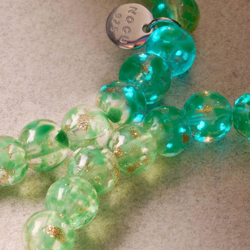 Emerald | .925 Sterling Silver | Firefly Glass Watercolor Bracelet