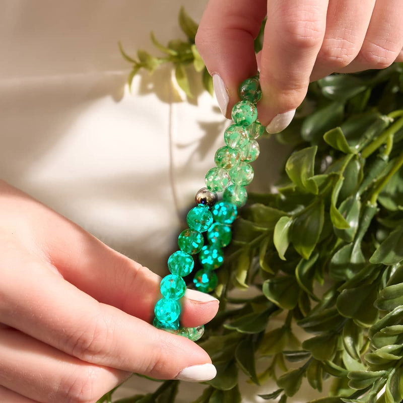 Emerald | .925 Sterling Silver | Firefly Glass Watercolor Bracelet
