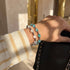 Teal Sorbet Firework Glass Cube Bracelet 2-Set