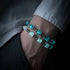 Teal Sorbet Firework Glass Cube Bracelet 2-Set