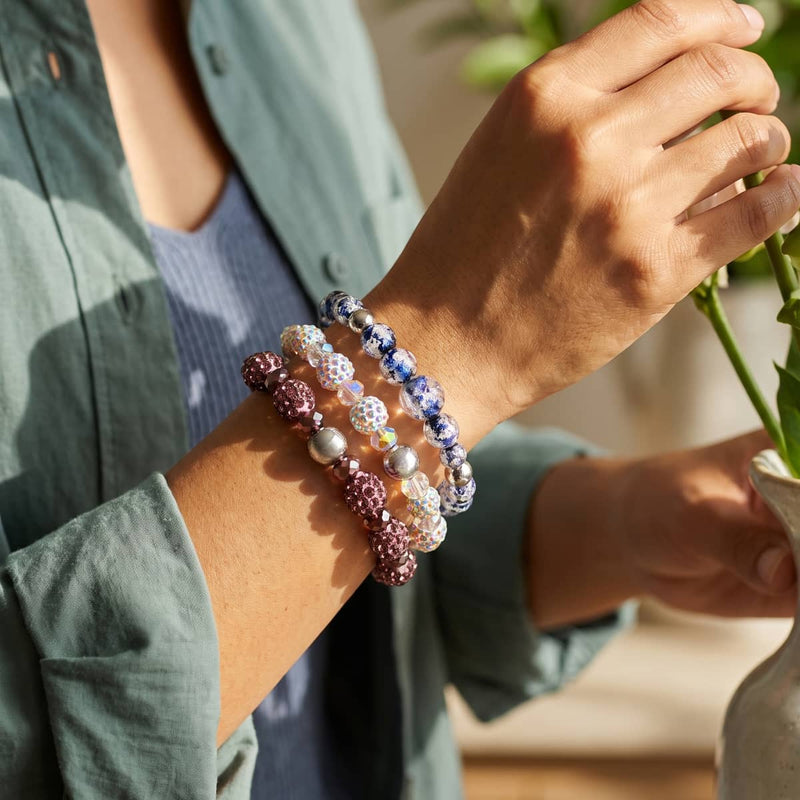 Blueberry Potion Firework Glass Cascade Bracelet
