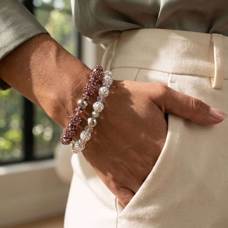 Frozen Plum Crystal Kikiballa Bracelet 2-Set