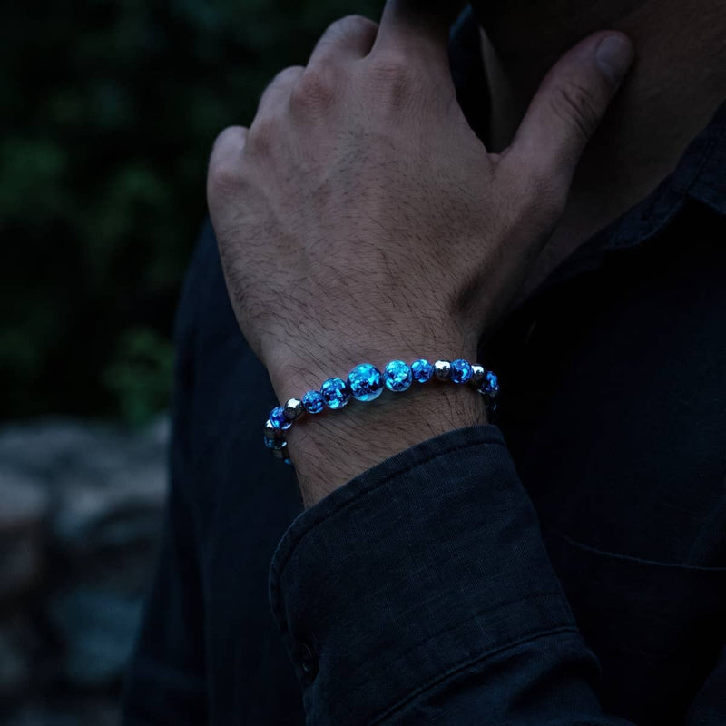 Blueberry Potion Firework Glass Cascade Bracelet