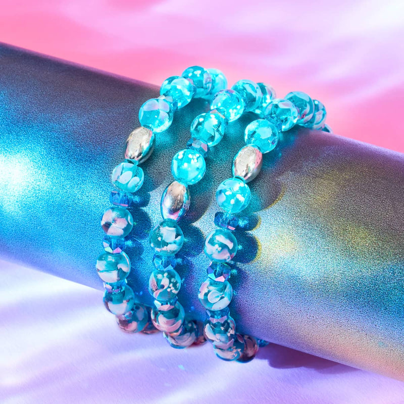 Orchidée turquoise | Argent sterling 925 | Bracelet en verre Firefly