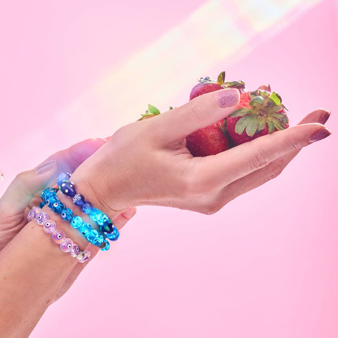 Bracelet Mauvais Œil en Cristal | Argent Sterling 925 | Violet