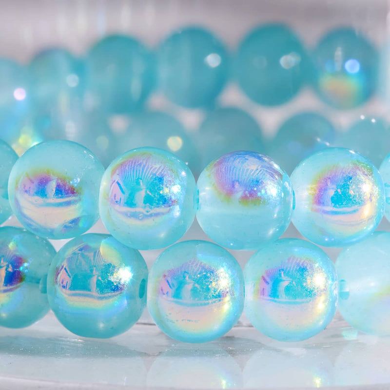 Blue Kiwi | .925 Sterling Silver | Bubble Glass Bracelet