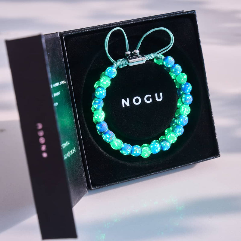 Belle journée | Cobalt x Cactus | Bracelet en verre double luciole
